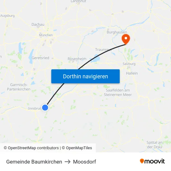 Gemeinde Baumkirchen to Moosdorf map