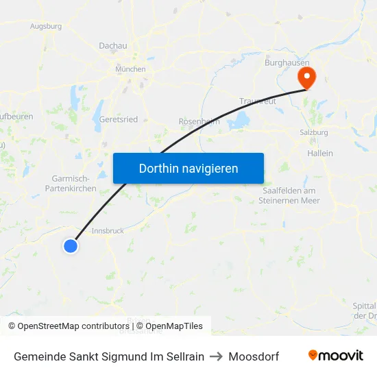 Gemeinde Sankt Sigmund Im Sellrain to Moosdorf map