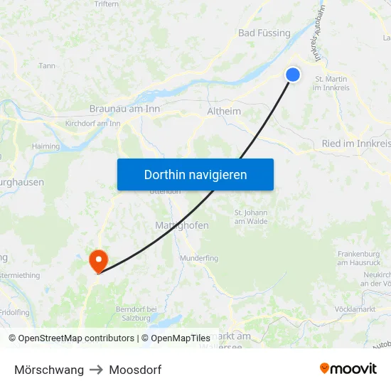 Mörschwang to Moosdorf map