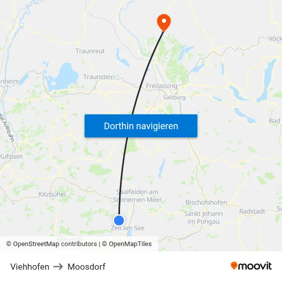 Viehhofen to Moosdorf map