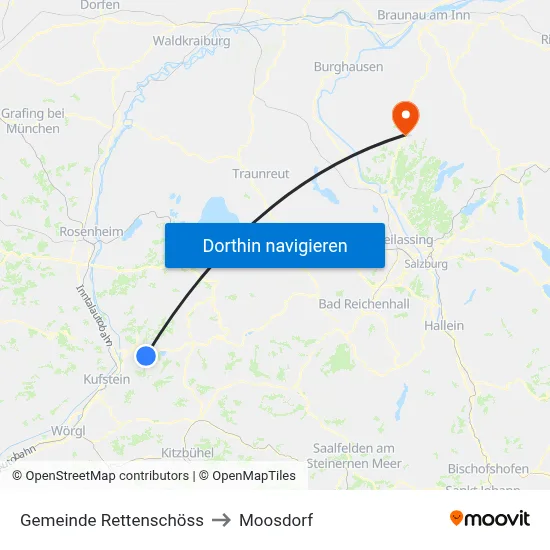 Gemeinde Rettenschöss to Moosdorf map