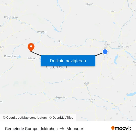 Gemeinde Gumpoldskirchen to Moosdorf map