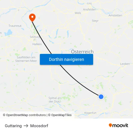 Guttaring to Moosdorf map