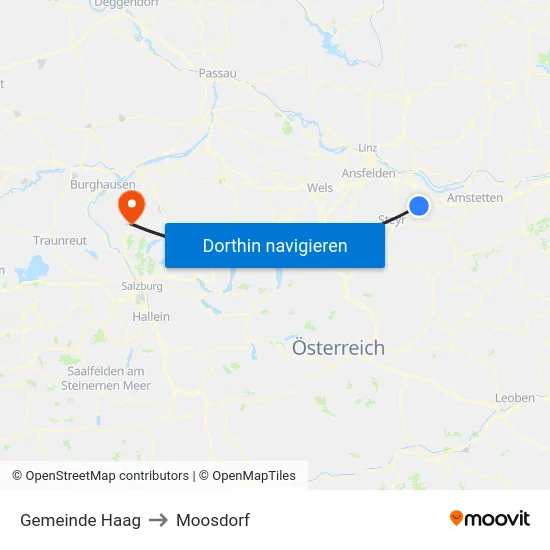Gemeinde Haag to Moosdorf map