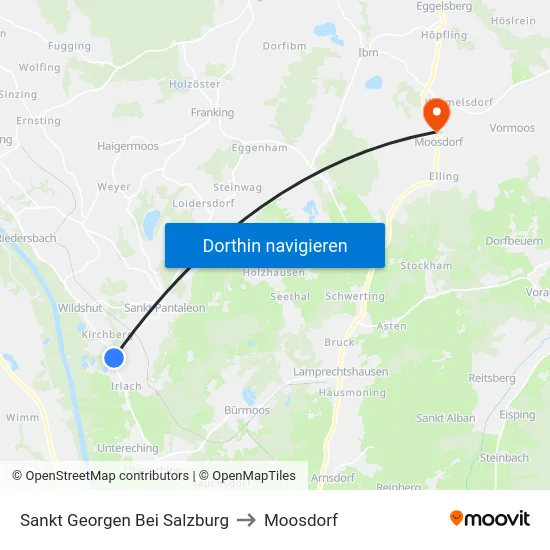 Sankt Georgen Bei Salzburg to Moosdorf map