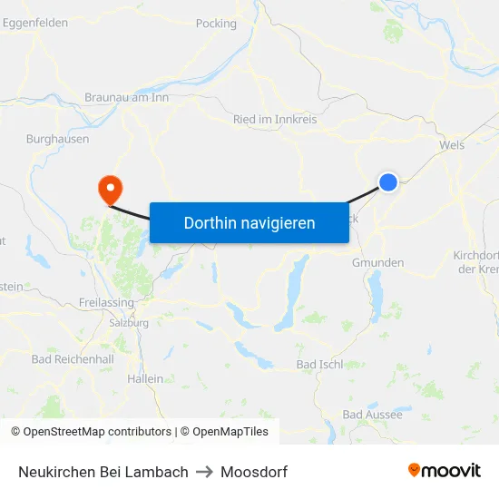Neukirchen Bei Lambach to Moosdorf map