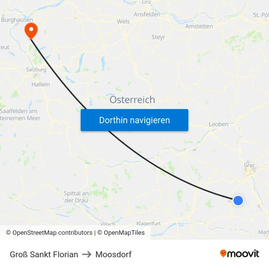 Groß Sankt Florian to Moosdorf map