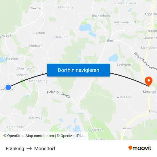 Franking to Moosdorf map