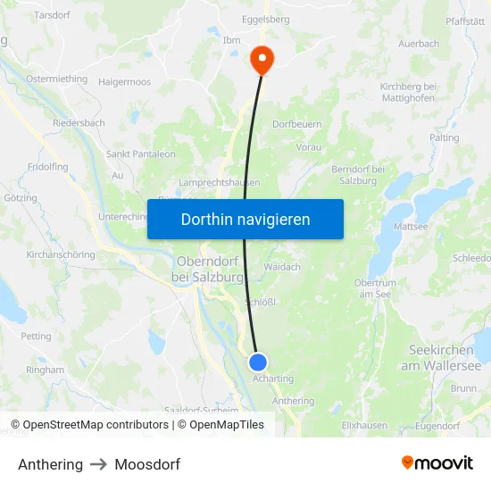 Anthering to Moosdorf map