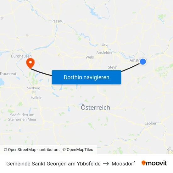 Gemeinde Sankt Georgen am Ybbsfelde to Moosdorf map