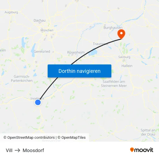 Vill to Moosdorf map