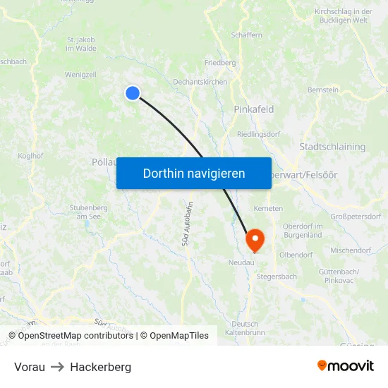 Vorau to Hackerberg map