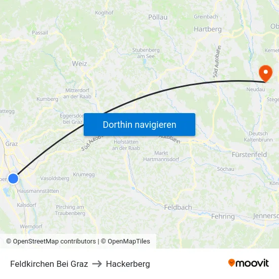 Feldkirchen Bei Graz to Hackerberg map