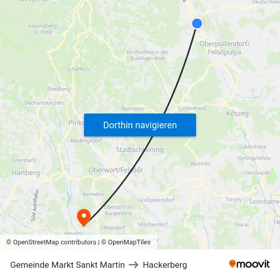 Gemeinde Markt Sankt Martin to Hackerberg map
