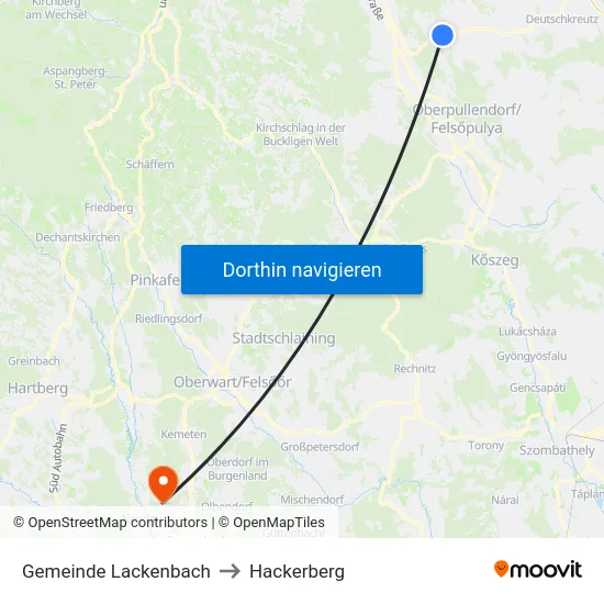 Gemeinde Lackenbach to Hackerberg map