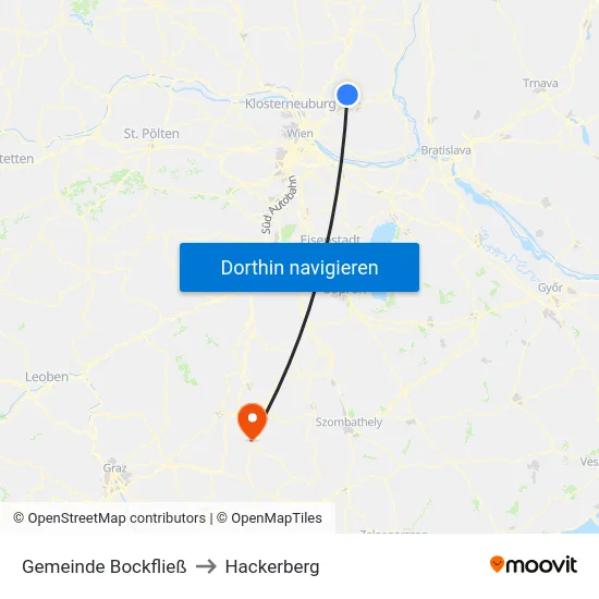 Gemeinde Bockfließ to Hackerberg map