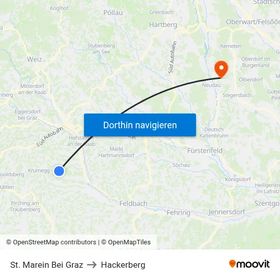 St. Marein Bei Graz to Hackerberg map