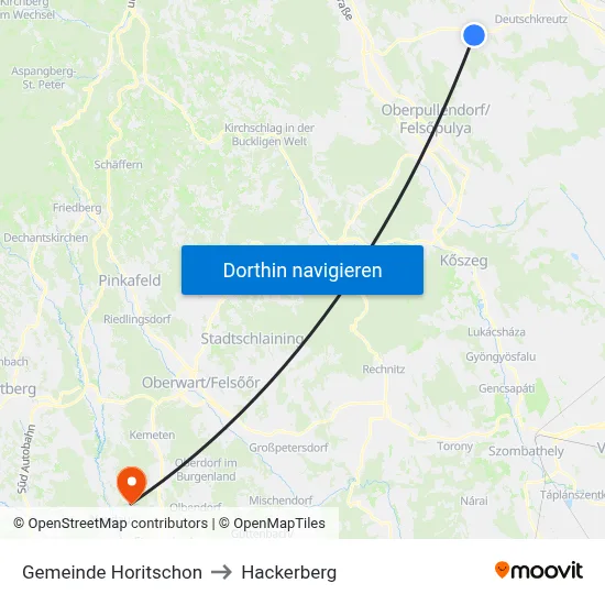 Gemeinde Horitschon to Hackerberg map