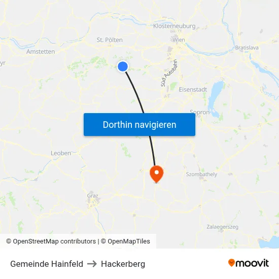 Gemeinde Hainfeld to Hackerberg map
