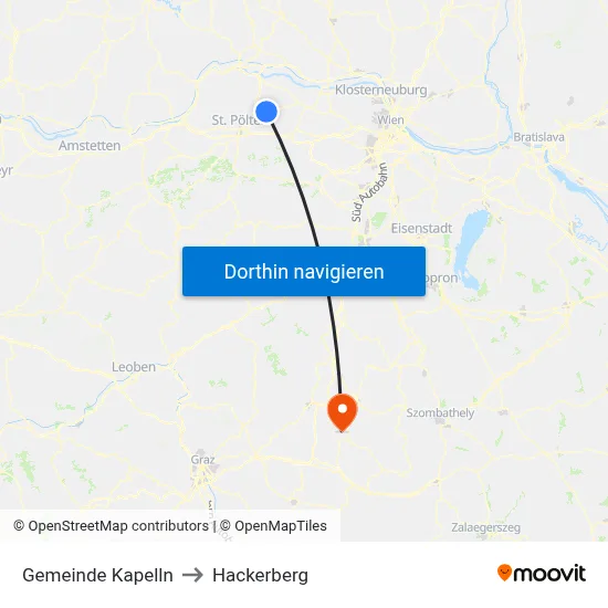 Gemeinde Kapelln to Hackerberg map
