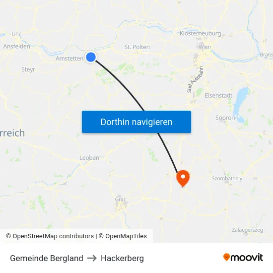 Gemeinde Bergland to Hackerberg map