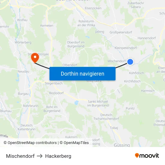 Mischendorf to Hackerberg map