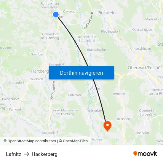 Lafnitz to Hackerberg map
