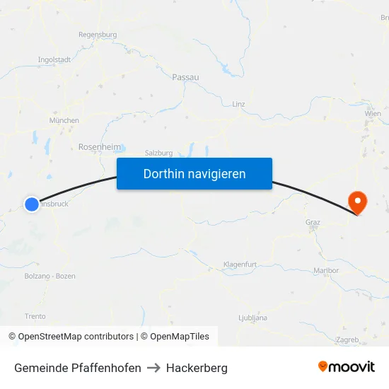 Gemeinde Pfaffenhofen to Hackerberg map