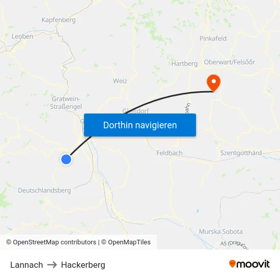 Lannach to Hackerberg map