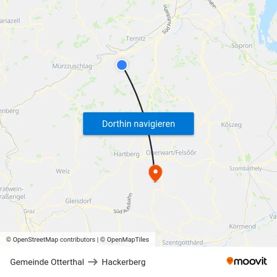 Gemeinde Otterthal to Hackerberg map