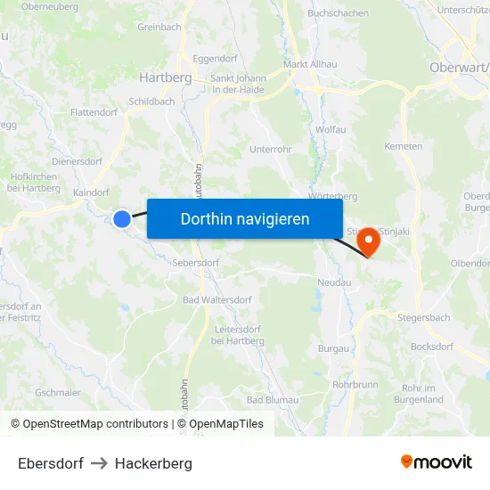 Ebersdorf to Hackerberg map