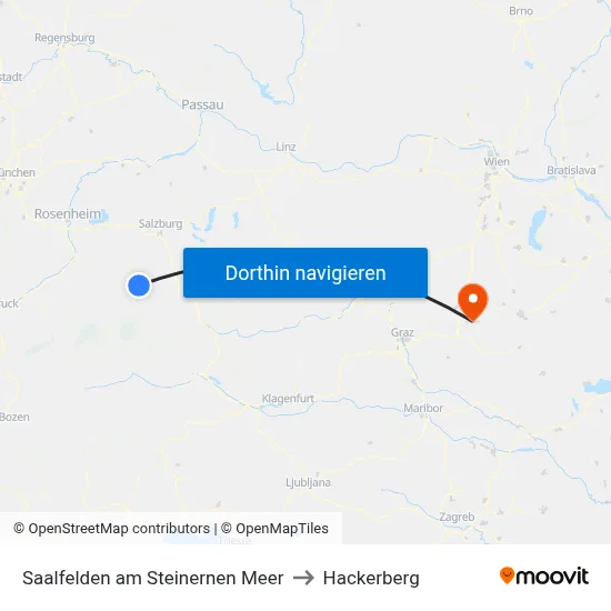 Saalfelden am Steinernen Meer to Hackerberg map
