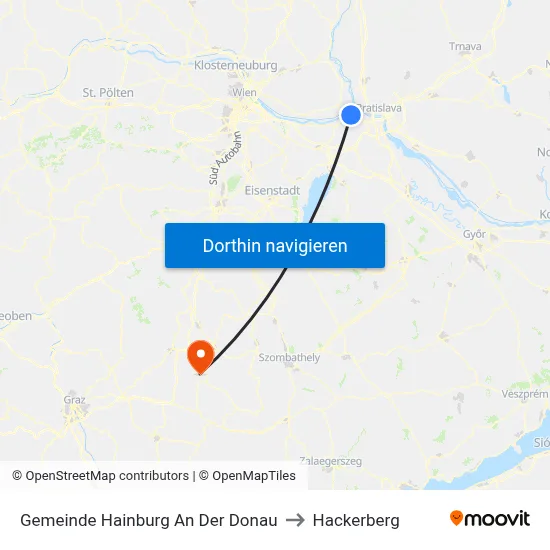 Gemeinde Hainburg An Der Donau to Hackerberg map