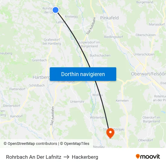 Rohrbach An Der Lafnitz to Hackerberg map