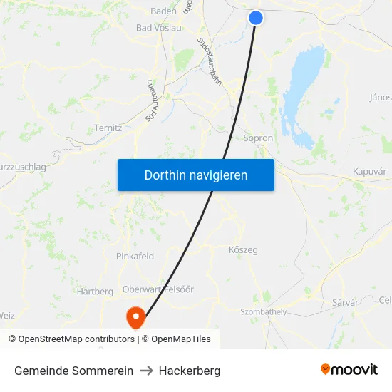Gemeinde Sommerein to Hackerberg map