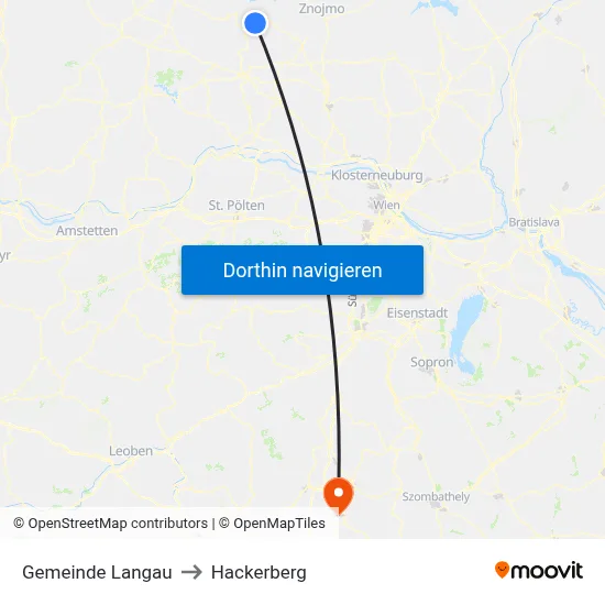 Gemeinde Langau to Hackerberg map