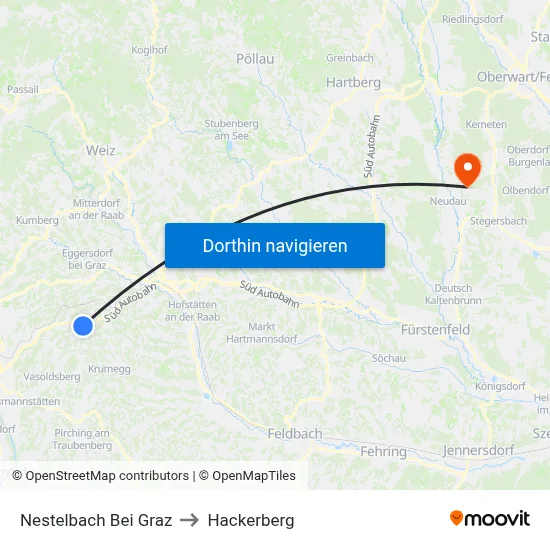 Nestelbach Bei Graz to Hackerberg map