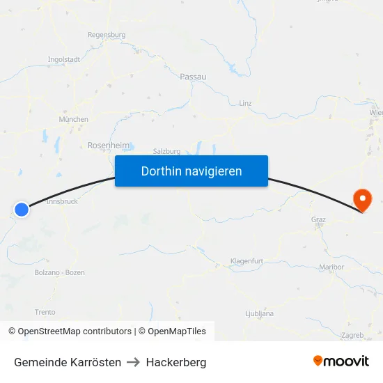 Gemeinde Karrösten to Hackerberg map