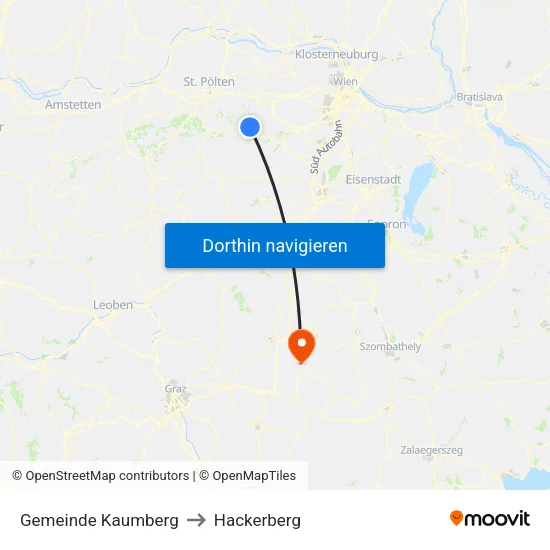 Gemeinde Kaumberg to Hackerberg map