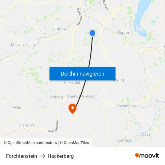 Forchtenstein to Hackerberg map