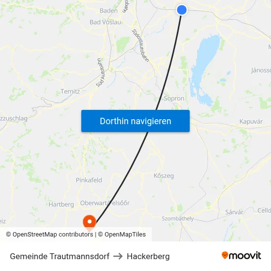 Gemeinde Trautmannsdorf to Hackerberg map