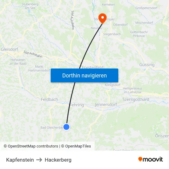 Kapfenstein to Hackerberg map