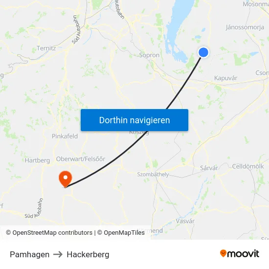 Pamhagen to Hackerberg map