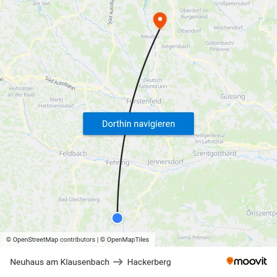 Neuhaus am Klausenbach to Hackerberg map