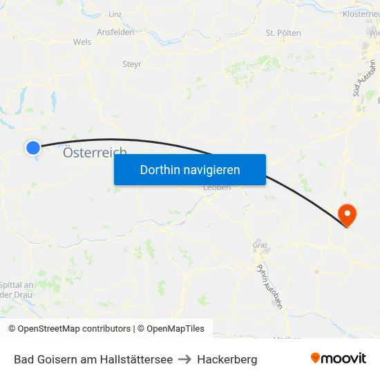 Bad Goisern am Hallstättersee to Hackerberg map