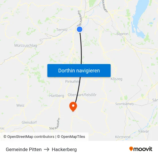 Gemeinde Pitten to Hackerberg map