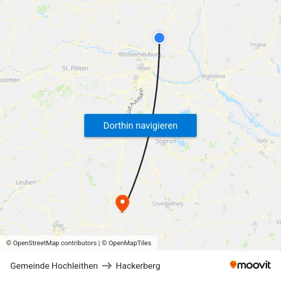 Gemeinde Hochleithen to Hackerberg map