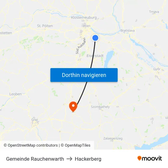 Gemeinde Rauchenwarth to Hackerberg map