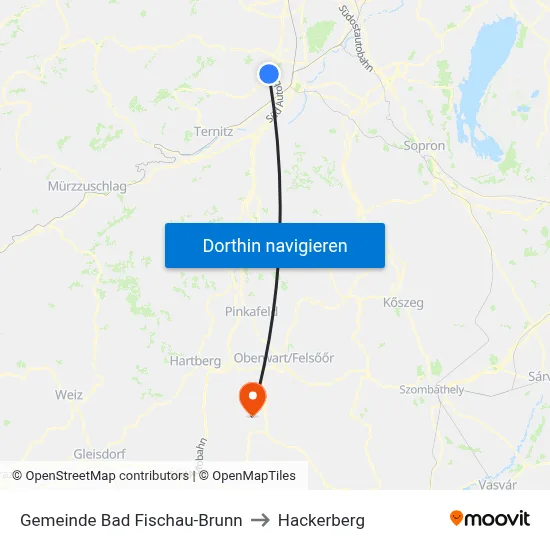 Gemeinde Bad Fischau-Brunn to Hackerberg map
