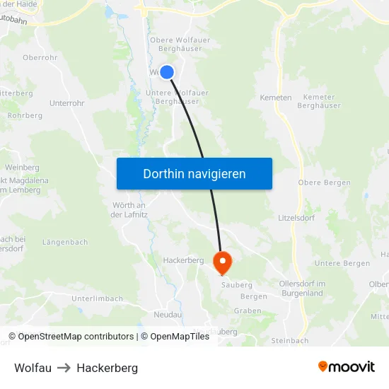 Wolfau to Hackerberg map